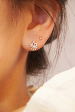 Load image into Gallery viewer, LUOWEND 18K White Gold Real Natural Diamond Stud Earrings for Women