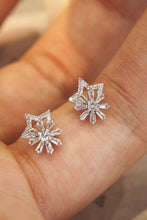 Load image into Gallery viewer, LUOWEND 18K White Gold Real Natural Diamond Stud Earrings for Women