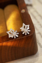 Load image into Gallery viewer, LUOWEND 18K White Gold Real Natural Diamond Stud Earrings for Women