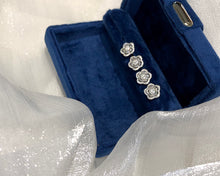 Load image into Gallery viewer, LUOWEND 18K White Gold Real Natural Diamond Stud Earrings for Women