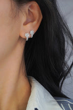 Load image into Gallery viewer, LUOWEND 18K White Gold Real Natural Diamond Hoop Earrings for Women