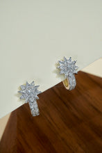 Load image into Gallery viewer, LUOWEND 18K White Gold Real Natural Diamond Hoop Earrings for Women