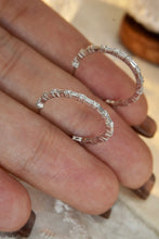 Load image into Gallery viewer, LUOWEND 18K White Gold Real Natural Diamond Hoop Earrings for Women