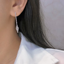 Load image into Gallery viewer, LUOWEND 18K White Gold Real Natural Diamond Drop Earrings for Women