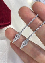 Load image into Gallery viewer, LUOWEND 18K White Gold Real Natural Diamond Drop Earrings for Women