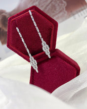 Load image into Gallery viewer, LUOWEND 18K White Gold Real Natural Diamond Drop Earrings for Women
