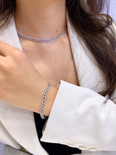 Load image into Gallery viewer, LUOWEND 18K White Gold Real Natural Diamond Necklace and Bracelet for Women