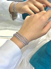 Load image into Gallery viewer, LUOWEND 18K White Gold Real Natural Diamond Necklace and Bracelet for Women