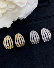 Load image into Gallery viewer, LUOWEND 18K White or Yellow Gold Real Natural Diamond Hoop Earrings for Women