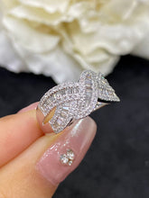 Load image into Gallery viewer, LUOWEND 18K White Gold Real Natural Diamond Ring for Women