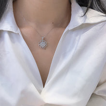 Load image into Gallery viewer, LUOWEND 18K White Gold Real Natural Diamond Pendant Necklace for Women