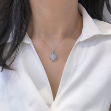 Load image into Gallery viewer, LUOWEND 18K White Gold Real Natural Diamond Pendant Necklace for Women
