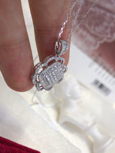 Load image into Gallery viewer, LUOWEND 18K White Gold Real Natural Diamond Pendant Necklace for Women