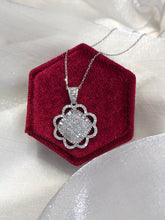 Load image into Gallery viewer, LUOWEND 18K White Gold Real Natural Diamond Pendant Necklace for Women
