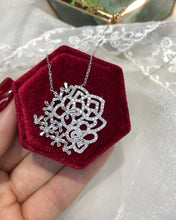 Load image into Gallery viewer, LUOWEND 18K White Gold Real Natural Diamond Pendant Necklace for Women