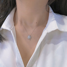 Load image into Gallery viewer, LUOWEND 18K White Gold Real Natural Diamond Pendant Necklace for Women