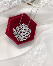 Load image into Gallery viewer, LUOWEND 18K White Gold Real Natural Diamond Pendant Necklace for Women