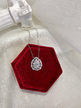 Load image into Gallery viewer, LUOWEND 18K White Gold Real Natural Diamond Pendant Necklace for Women
