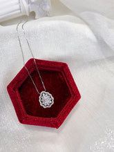 Load image into Gallery viewer, LUOWEND 18K White Gold Real Natural Diamond Pendant Necklace for Women