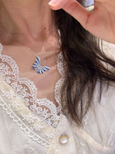 Load image into Gallery viewer, LUOWEND 18K White Gold Real Natural Diamond and Gemstone Necklace for Women