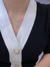 Load image into Gallery viewer, LUOWEND 18K White Gold Real Natural Diamond Pendant Necklace for Women