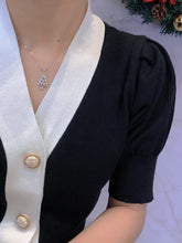 Load image into Gallery viewer, LUOWEND 18K White Gold Real Natural Diamond Pendant Necklace for Women