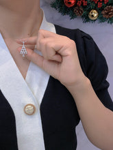 Load image into Gallery viewer, LUOWEND 18K White Gold Real Natural Diamond Pendant Necklace for Women