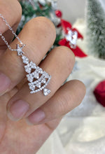 Load image into Gallery viewer, LUOWEND 18K White Gold Real Natural Diamond Pendant Necklace for Women