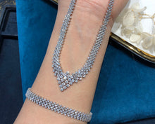 Load image into Gallery viewer, LUOWEND 18K White Gold Real Natural Diamond Necklace for Women