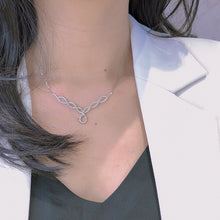 Load image into Gallery viewer, LUOWEND 18K White Gold Real Natural Diamond Necklace for Women