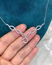 Load image into Gallery viewer, LUOWEND 18K White Gold Real Natural Diamond Necklace for Women