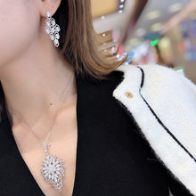 Load image into Gallery viewer, LUOWEND 18K White Gold Real Natural Diamond Pendant Necklace for Women