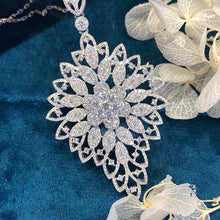 Load image into Gallery viewer, LUOWEND 18K White Gold Real Natural Diamond Pendant Necklace for Women