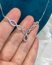 Load image into Gallery viewer, LUOWEND 18K White Gold Real Natural Diamond Necklace for Women
