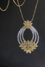 Load image into Gallery viewer, LUOWEND 18K White and Yellow Gold Real Natural Diamond Necklace for Women