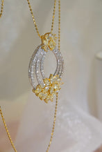 Load image into Gallery viewer, LUOWEND 18K White and Yellow Gold Real Natural Diamond Necklace for Women