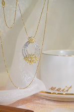 Load image into Gallery viewer, LUOWEND 18K White and Yellow Gold Real Natural Diamond Necklace for Women