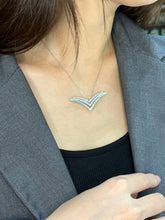 Load image into Gallery viewer, LUOWEND 18K White Gold Real Natural Diamond Pendant Necklace for Women