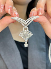 Load image into Gallery viewer, LUOWEND 18K White Gold Real Natural Diamond Pendant Necklace for Women