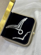 Load image into Gallery viewer, LUOWEND 18K White Gold Real Natural Diamond Pendant Necklace for Women