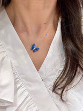 Load image into Gallery viewer, LUOWEND 18K White Gold Real Natural Ruby or Sapphire Gemstone Necklace for Women