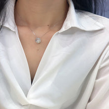Load image into Gallery viewer, LUOWEND 18K White Gold Real Natural Diamond Pendant Necklace for Women
