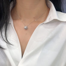 Load image into Gallery viewer, LUOWEND 18K White Gold Real Natural Diamond Pendant Necklace for Women