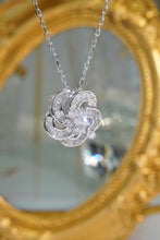 Load image into Gallery viewer, LUOWEND 18K White Gold Real Natural Diamond Pendant Necklace for Women