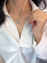 Load image into Gallery viewer, LUOWEND 18K White Gold Real Natural Diamond Pendant Necklace for Women