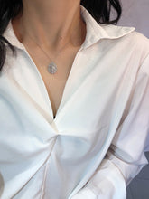 Load image into Gallery viewer, LUOWEND 18K White Gold Real Natural Diamond Pendant Necklace for Women