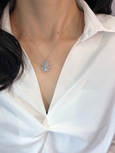 Load image into Gallery viewer, LUOWEND 18K White Gold Real Natural Diamond Pendant Necklace for Women