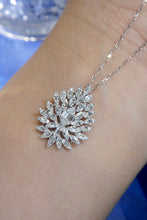 Load image into Gallery viewer, LUOWEND 18K White Gold Real Natural Diamond Pendant Necklace for Women