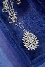 Load image into Gallery viewer, LUOWEND 18K White Gold Real Natural Diamond Pendant Necklace for Women