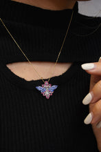 Load image into Gallery viewer, LUOWEND 18K White Gold Real Natural Gemstone and Diamond Necklace for Women